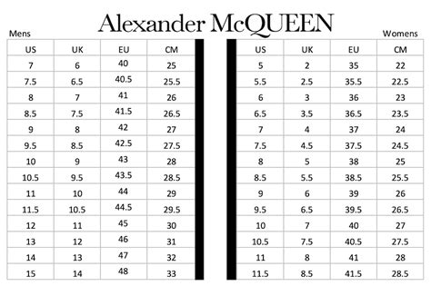 alexander mcqueen shoes size guide.